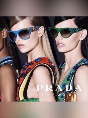 Prada 21QS Voice Sunglasses Red with Blue Crystals. Authentic!❤️💙